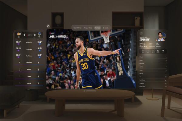 Apple mang trận NBA trực tiếp lên Vision Pro từ 2026: Trải nghiệm courtside ảo